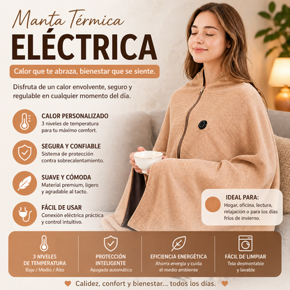 Manta Calefactora Eléctrica Carga USB